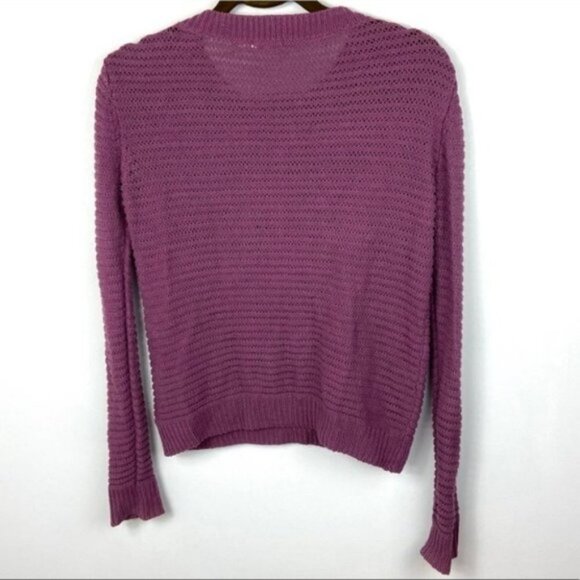 Urban Outfitters‎ Knit Sweater Kimchi Blue Chevron Pointelle Purple Size Small S - Picture 8 of 8